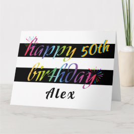 Rainbow Waterverf 50e of een verjaardagsgroet Kaart