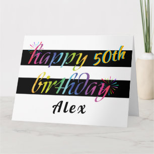 Rainbow Waterverf 50e of een verjaardagsgroet Kaart