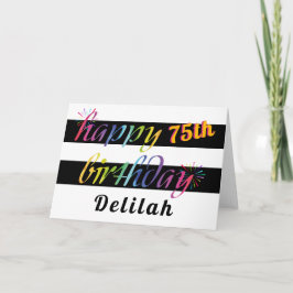 Rainbow Waterverf 75th of een verjaardagsgroet Kaart