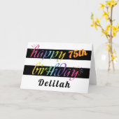 Rainbow Waterverf 75th of een verjaardagsgroet Kaart (Gele Bloem)