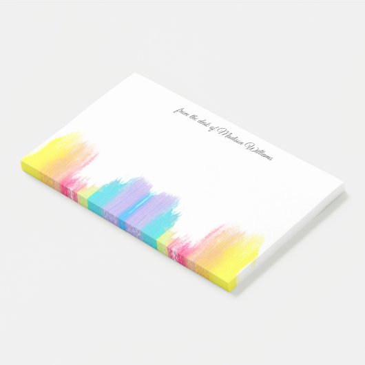 Rainbow Waterverf  - Aangepast bureau van Post-it® Notes (Schuin)