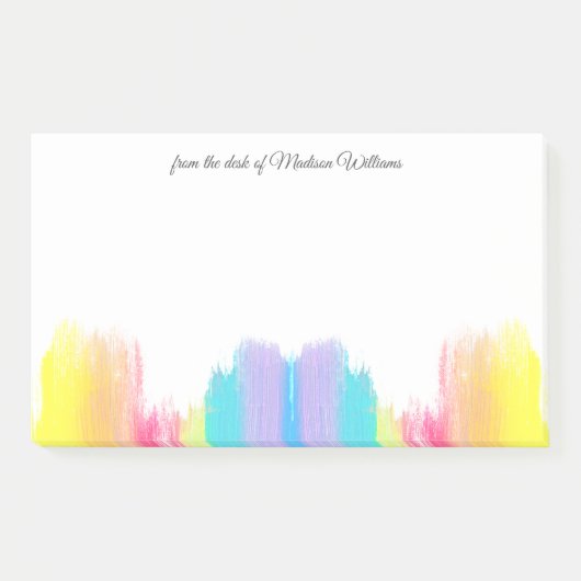 Rainbow Waterverf  - Aangepast bureau van Post-it® Notes (Voorkant)