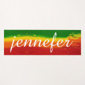 Rainbow-Waterverf Aangepaste monogram voor scripts Yogamat (Voorkant (horizontaal))