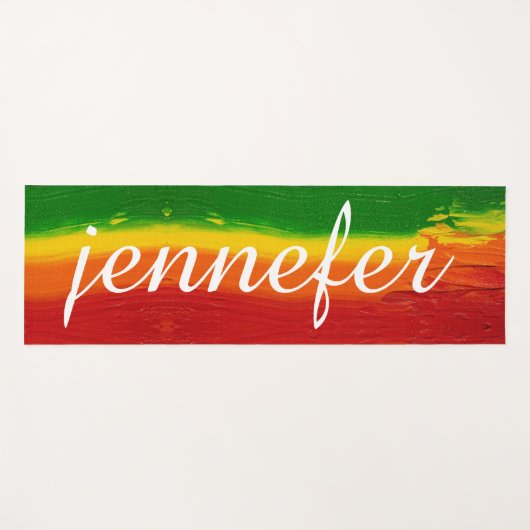Rainbow-Waterverf Aangepaste monogram voor scripts Yogamat (Voorkant (horizontaal))