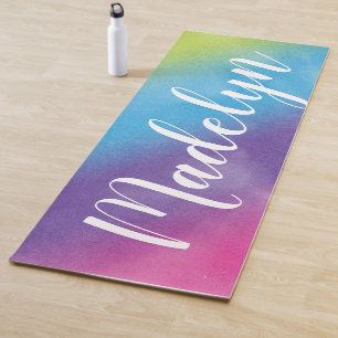 Rainbow-Waterverf Aangepaste monogram voor scripts Yogamat