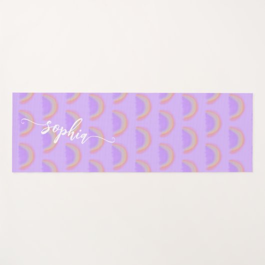 Rainbow waterverf aangepaste scriptnaam yogamat (Voorkant (horizontaal))