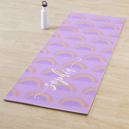 Rainbow waterverf aangepaste scriptnaam yogamat