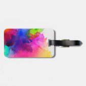 Rainbow Waterverf Abstracte naam Monogram Bagagelabel (Achterkant horizontaal)
