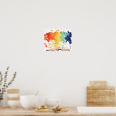 Rainbow Waterverf Artwork Book Nook Poster (Keuken)