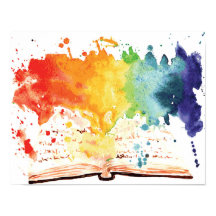 Rainbow Waterverf Artwork Book Nook Poster