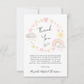 Rainbow Waterverf Baby Girl Shower Dank je kaart (Voorkant)