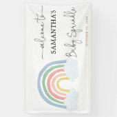 Rainbow waterverf baby sprinkle achtergrond banner (Verticaal)