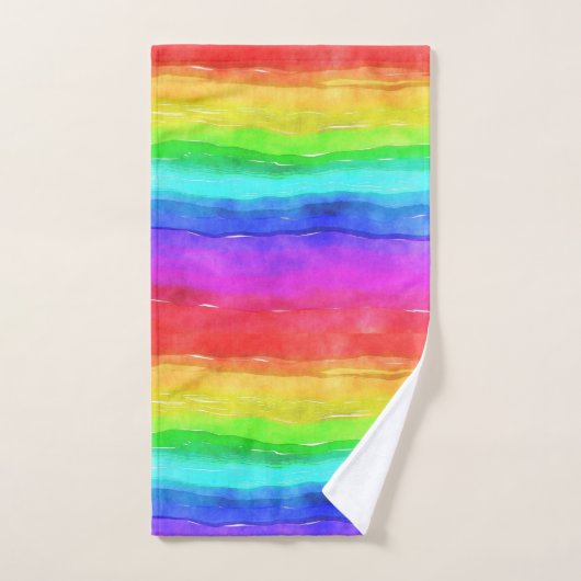 Rainbow Waterverf Bath Towel Set Bad Handdoek (Handdoek)