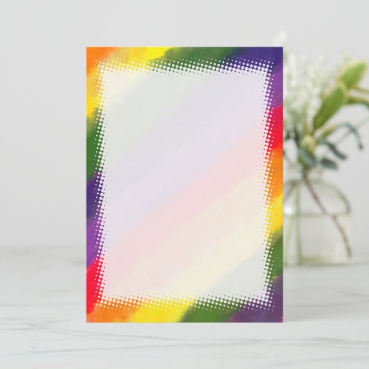 Rainbow Waterverf Blank DIY Kaart (Staand voorkant)