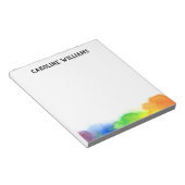 Rainbow waterverf border, gepersonaliseerde naam notitieblok (Schuin)
