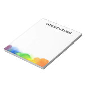 Rainbow waterverf border, gepersonaliseerde naam notitieblok (Linkerzijde)