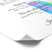 Rainbow Waterverf Chic LGBTQ Wedding Drinken Menu Poster (Hoek)