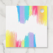 Rainbow Waterverf Colorful Weddenschap Bedankt Bedankjes Labels (Achterkant)