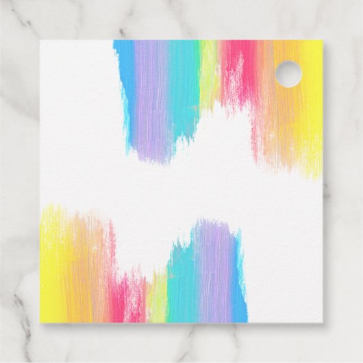 Rainbow Waterverf Colorful Weddenschap Bedankt Bedankjes Labels (Achterkant)