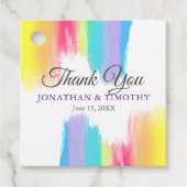 Rainbow Waterverf Colorful Weddenschap Bedankt Bedankjes Labels (Voorkant)