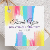 Rainbow Waterverf Colorful Weddenschap Bedankt Bedankjes Labels