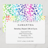 Rainbow Waterverf Confetti baby shower Kaart (Voorkant / Achterkant)