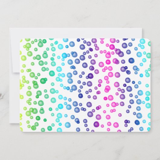 Rainbow Waterverf Confetti baby shower Kaart (Achterkant)