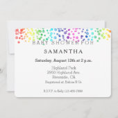 Rainbow Waterverf Confetti baby shower Kaart (Voorkant)