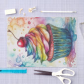 Rainbow Waterverf Cupcake Decoupage Tissuepapier (Craft)