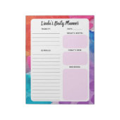 Rainbow-Waterverf dagelijkse naar-uitvoerlijstlapt Notitieblok (Linkerzijde)