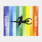Rainbow Waterverf Dance Fleece Blanket for Girls! (Voorkant (Horizontaal))