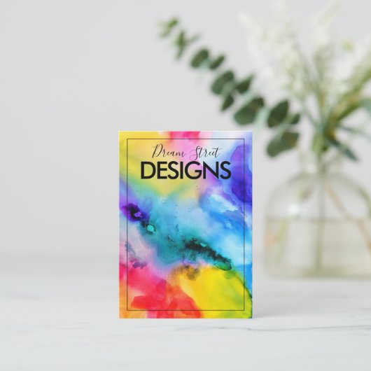 Rainbow Waterverf die Kaart verkrijgt Visitekaartje (Staand voorkant)