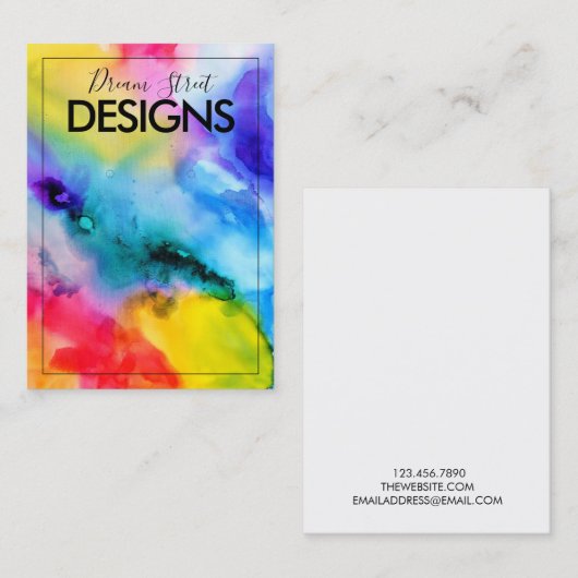 Rainbow Waterverf die Kaart verkrijgt Visitekaartje (Voorkant / Achterkant)
