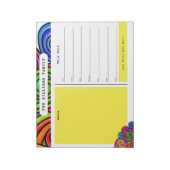 Rainbow Waterverf Doodle Calendar Notitieblok (Linkerzijde)