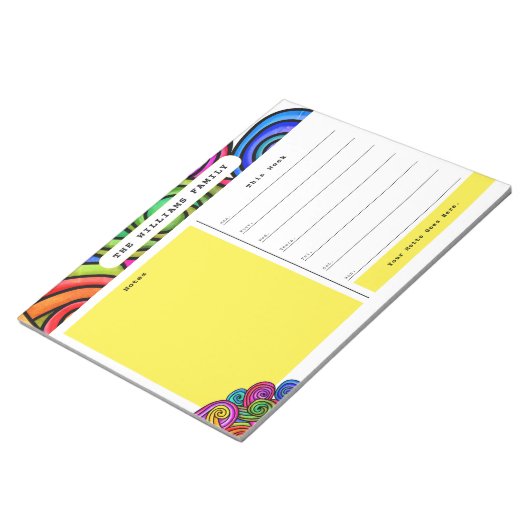 Rainbow Waterverf Doodle Calendar Notitieblok (Schuin)