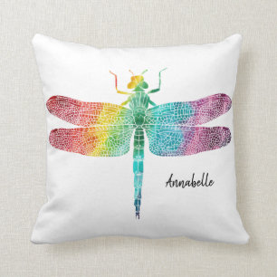Rainbow Waterverf Dragonfly - Aangepast Kussen