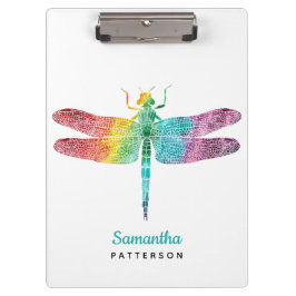 Rainbow Waterverf Dragonfly - Gepersonaliseerde Fe Klembord