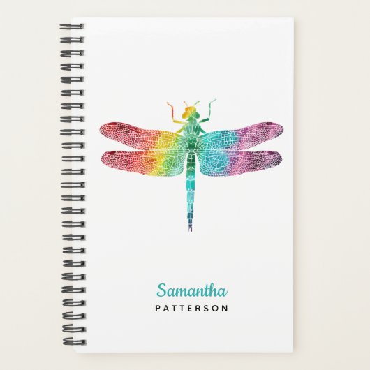 Rainbow Waterverf Dragonfly - Gepersonaliseerde Fe Planner (Voorkant)