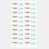 Rainbow Waterverf Dragonfly Gepersonaliseerde Kind Labels (Vel)