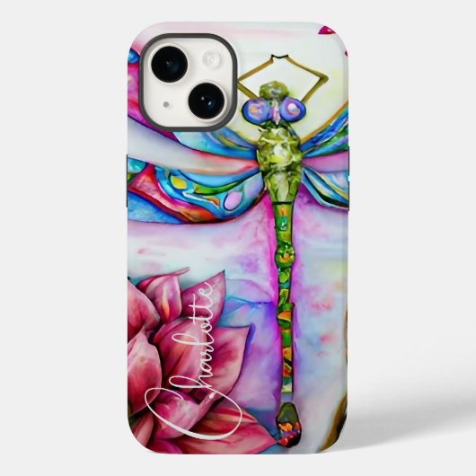 Rainbow Waterverf Dragonfly, personaliseren Case-Mate iPhone Case (Achterkant)