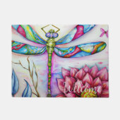 Rainbow Waterverf Dragonfly, personaliseren Deurmat (Voorkant)