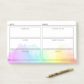 Rainbow Waterverf Eenvoudige Dagelijkse Organisato Post-it® Notes (Op bureau)
