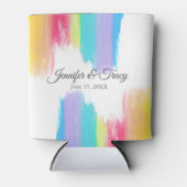 Rainbow Waterverf Elegant Modern Gay Wedding Blikjeskoeler (Voorkant)