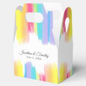 Rainbow Waterverf Elegant Moderne LGBT Wedding Bedankdoosjes (Geopend)