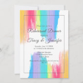 Rainbow Waterverf Elegant Moderne Rehearsal Dinner Kaart (Voorkant)
