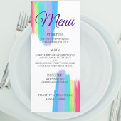 Rainbow Waterverf Elegant Weddenrenmenu Menu