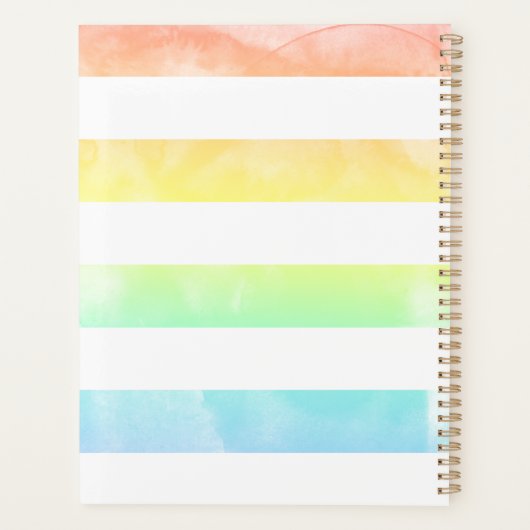 Rainbow Waterverf Family Photo Collage Planner (Achterkant)
