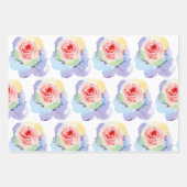 Rainbow Waterverf Floral Wrapping Paper Sheets (Voorkant 3)