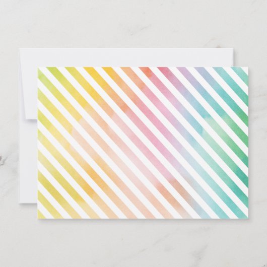 Rainbow Waterverf Foto Custom Kinder Bedankkaart (Achterkant)