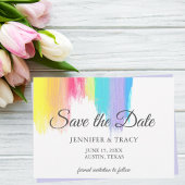 Rainbow Waterverf Gay Pride Wedding LGBTQ Save The Date